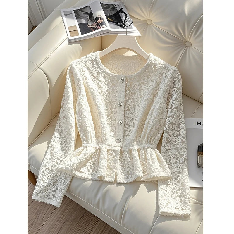 Stylish Luxury Chic Lace Shirt Top - Palm and Thread