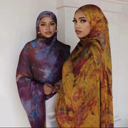 Water Print Shawl Chiffon Silk Hijab - Palm and Thread