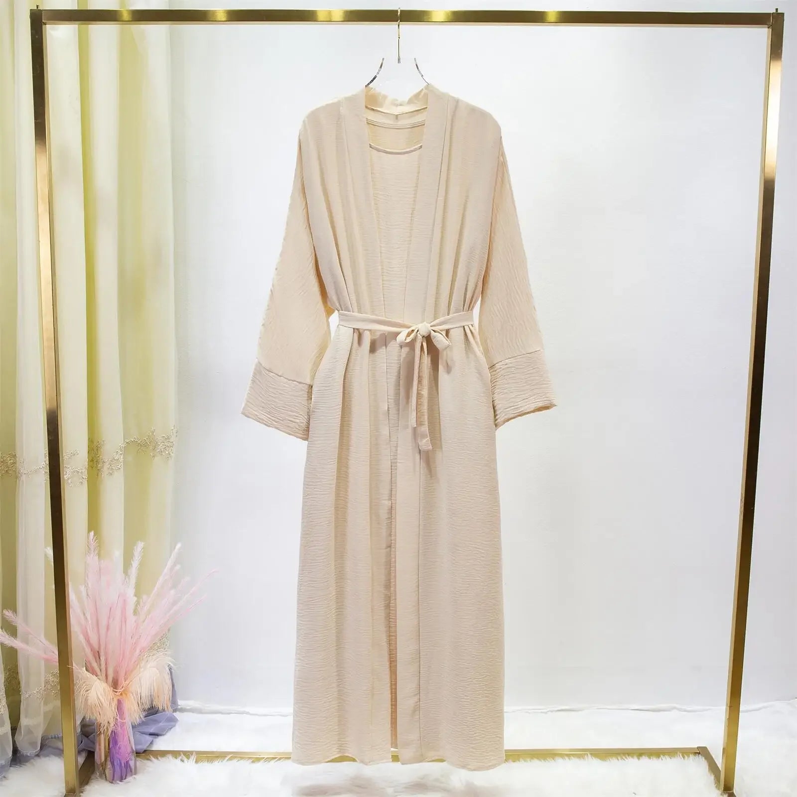 Abaya Two Pieces Women Out Abaya Loose Cardigan Coat Sleeveless Inner - Palm and Thread