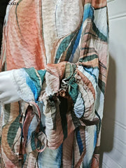 Floral Fashion Draw String Sleeve Abaya - Palm and Thread