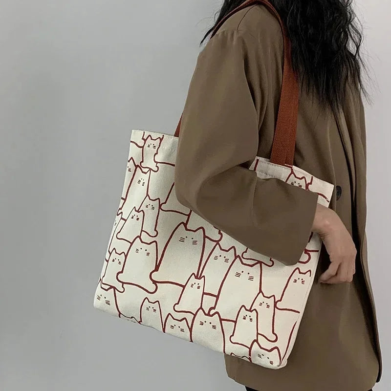 Cute Cat Shopper Handbag - Palm and Thread