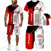 Red Bull Brand 3D Printed T-shirt Shorts Set - Palm and Thread