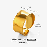 Multiple Styles Stainless Steel Geometric Texture Wide Ring - Palm and Thread