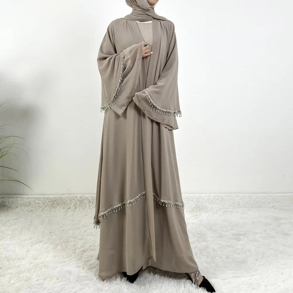 Chiffon Kimono Open Abaya - Palm and Thread