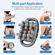 22-Head Fascia Gun High-Frequency Vibration Body Massage - Palm and Thread