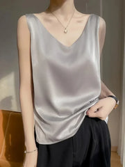 Elegant SILK Satin Blouse - Palm and Thread