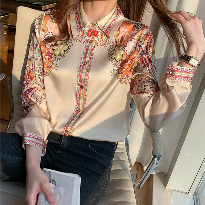 Long Sleeve Floral Print Blouse - Palm and Thread