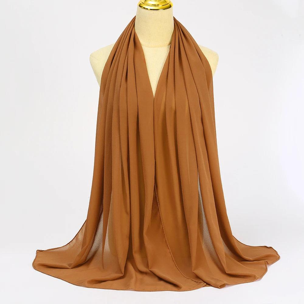 Chiffon Hijab Scarf Long Solid Color Head Wrap - Palm and Thread