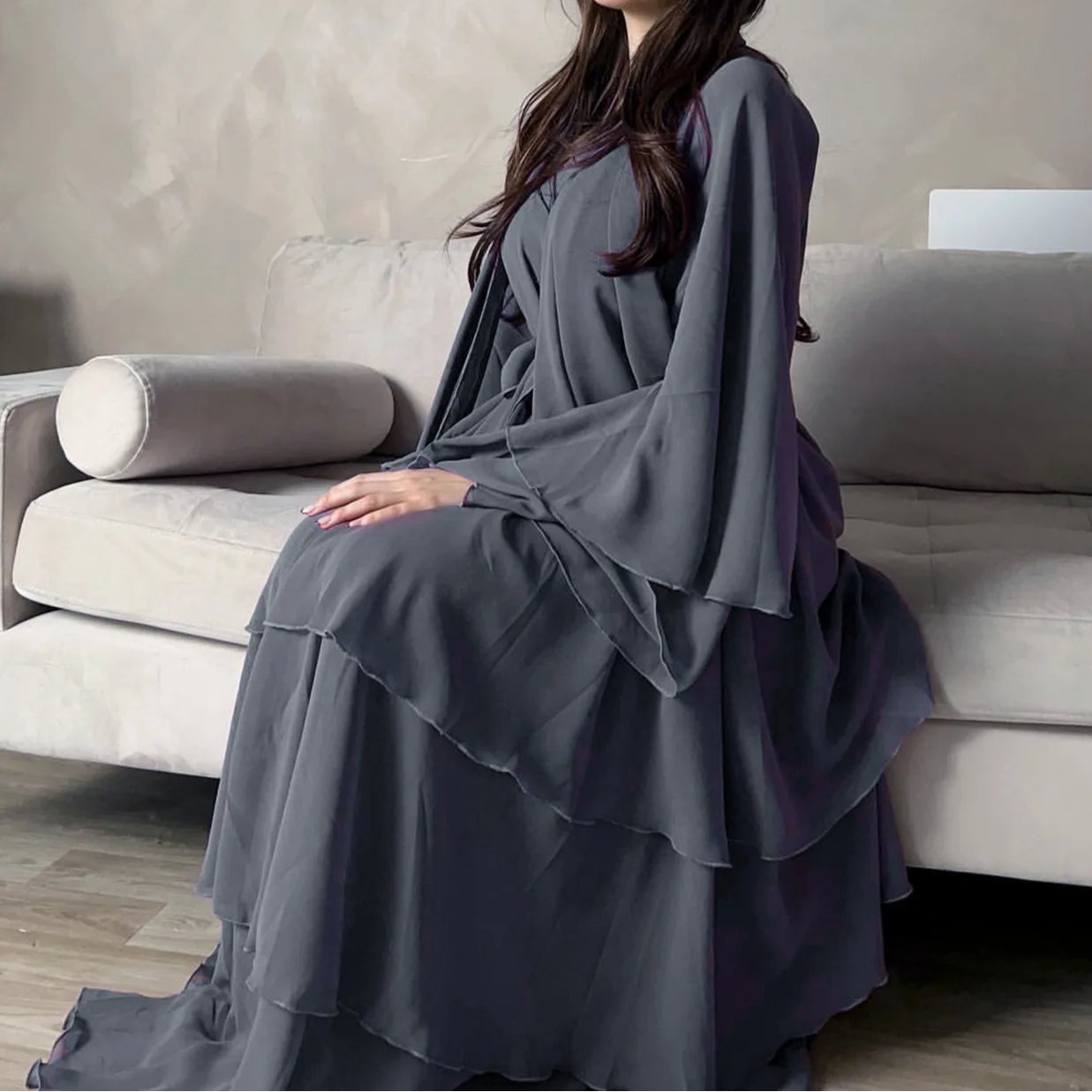 Modest Cardigan Coat Open Abaya Dress - Palm and Thread