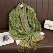 Tassel Design Paisley Jacquard Pashmina - Palm and Thread
