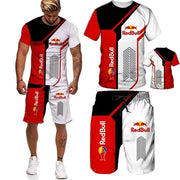Red Bull Brand 3D Printed T-shirt Shorts Set - Palm and Thread