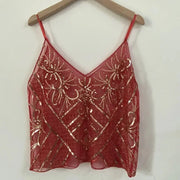 Sequin Bead Sling Slim Fit Straight Tank Top - Palm and Thread