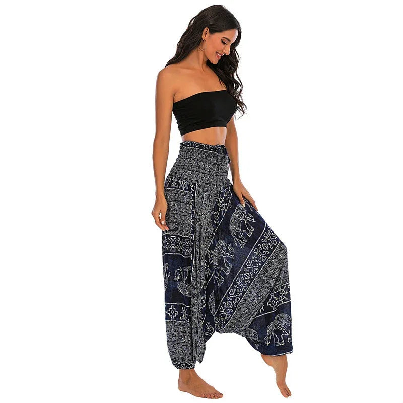 Bohemian High Waist Rayon Harem Baggy Pant - Palm and Thread