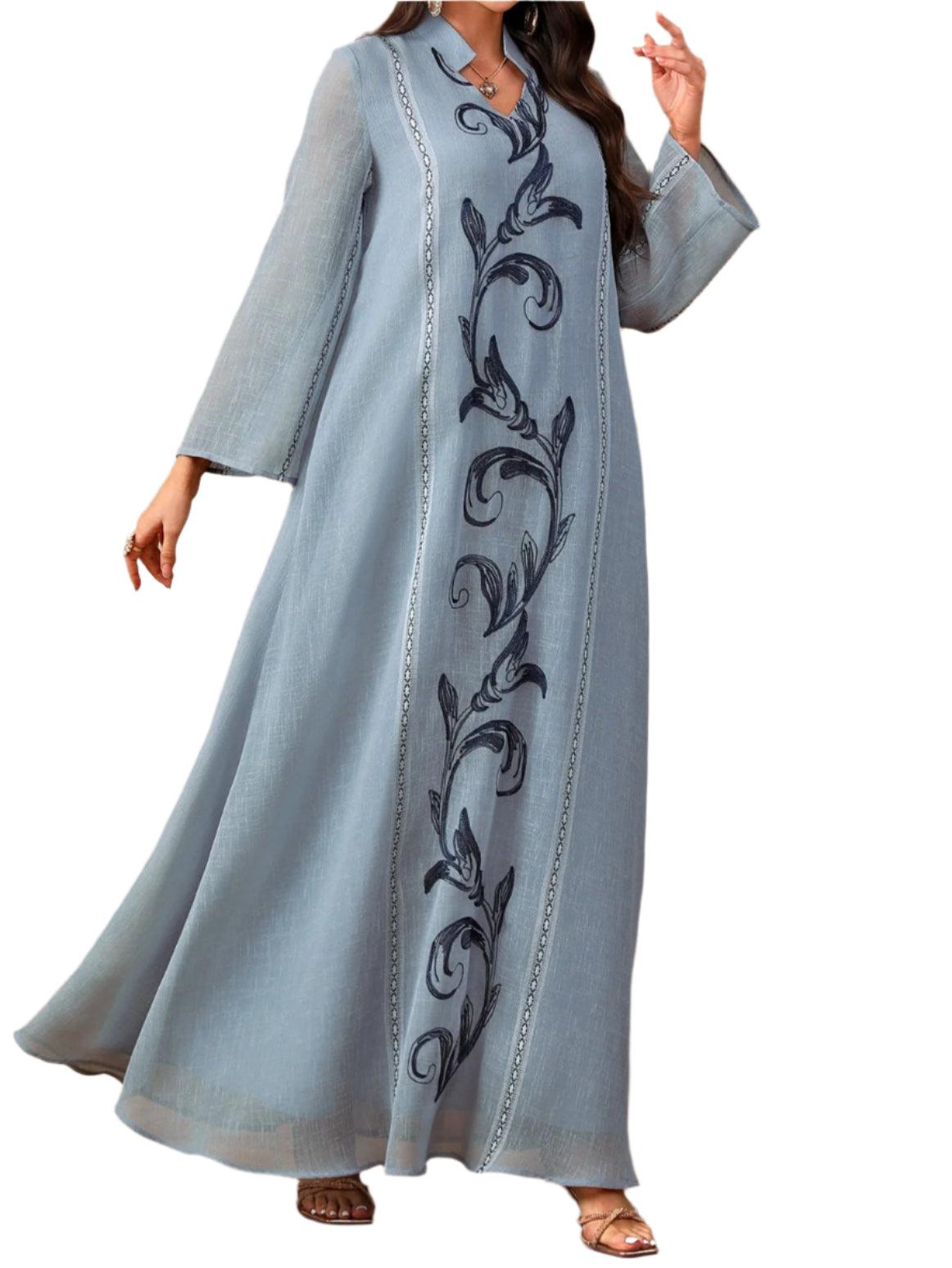 New Embroidery Maxi Abaya Kaftan - Palm and Thread