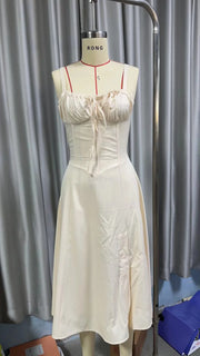 Elegant Waist-Tied Slimming Dress