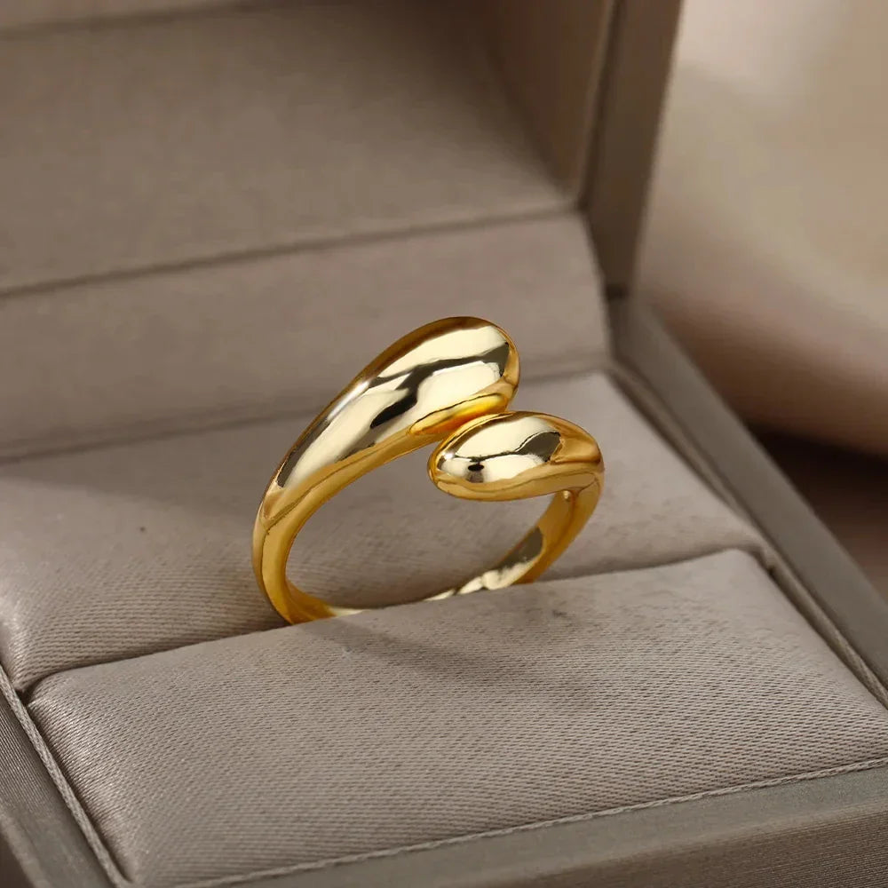 Gold Color Hollow out Open Finger Ring - Palm and Thread