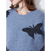 New Jacquard Butterfly Bead Pullover Top - Palm and Thread