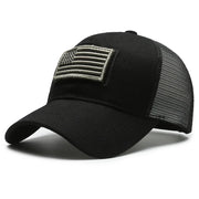 Backed Baseball Cap with American Flag Patch - Palm and Thread