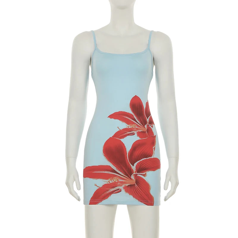 Floral Print Slim Fit Mini Sundress