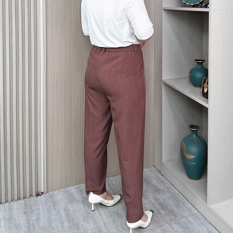 High Waist Tailored Casual Pant - Palm and Thread