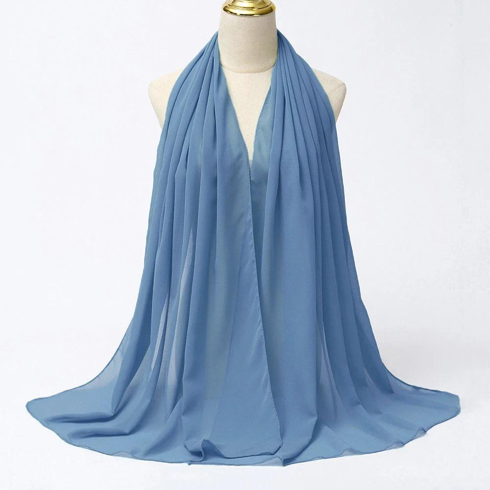 Chiffon Hijab Scarf Long Solid Color Head Wrap - Palm and Thread