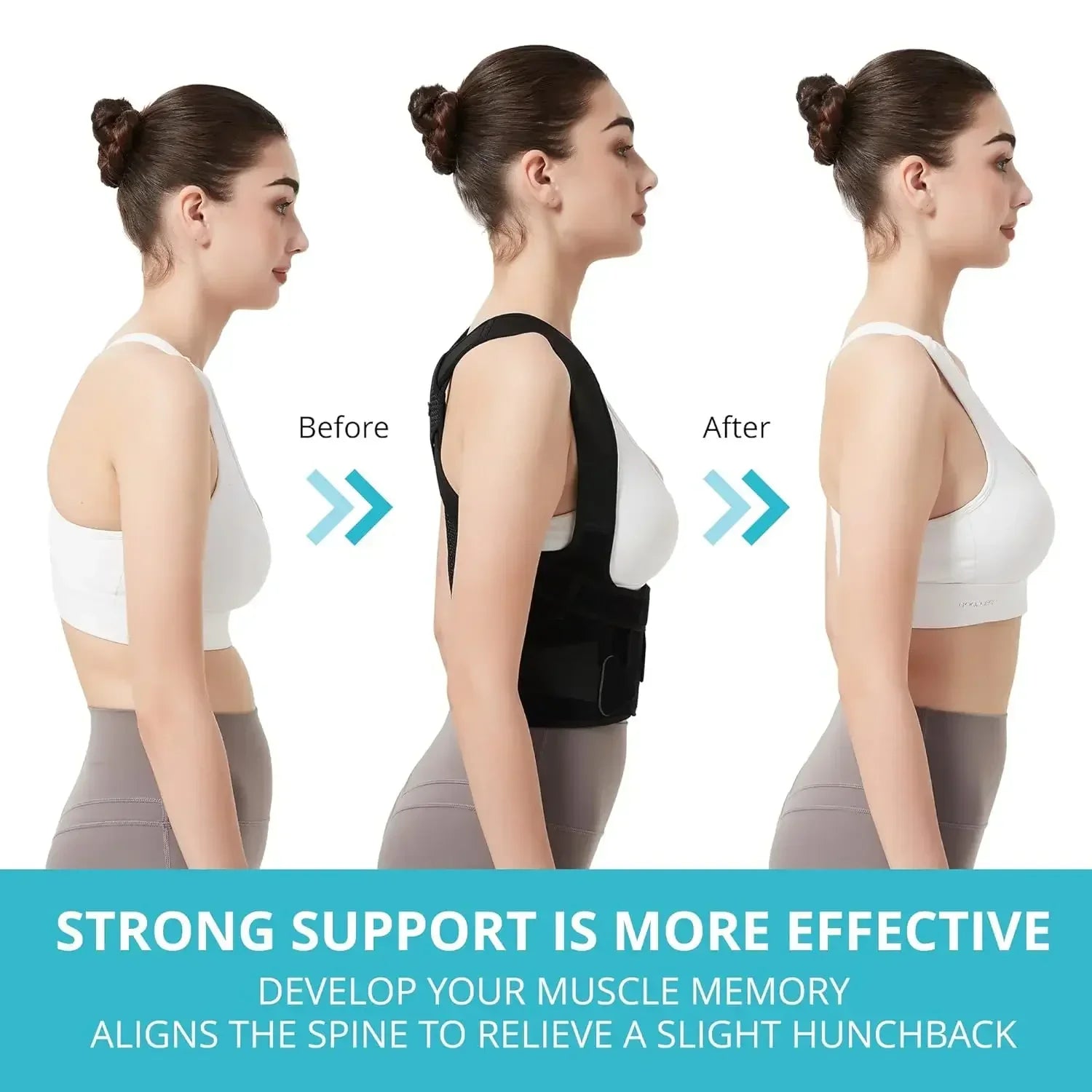 Adjustable Back Brace Full Back Support - Palm and Thread