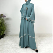 Chiffon Kimono Open Abaya - Palm and Thread