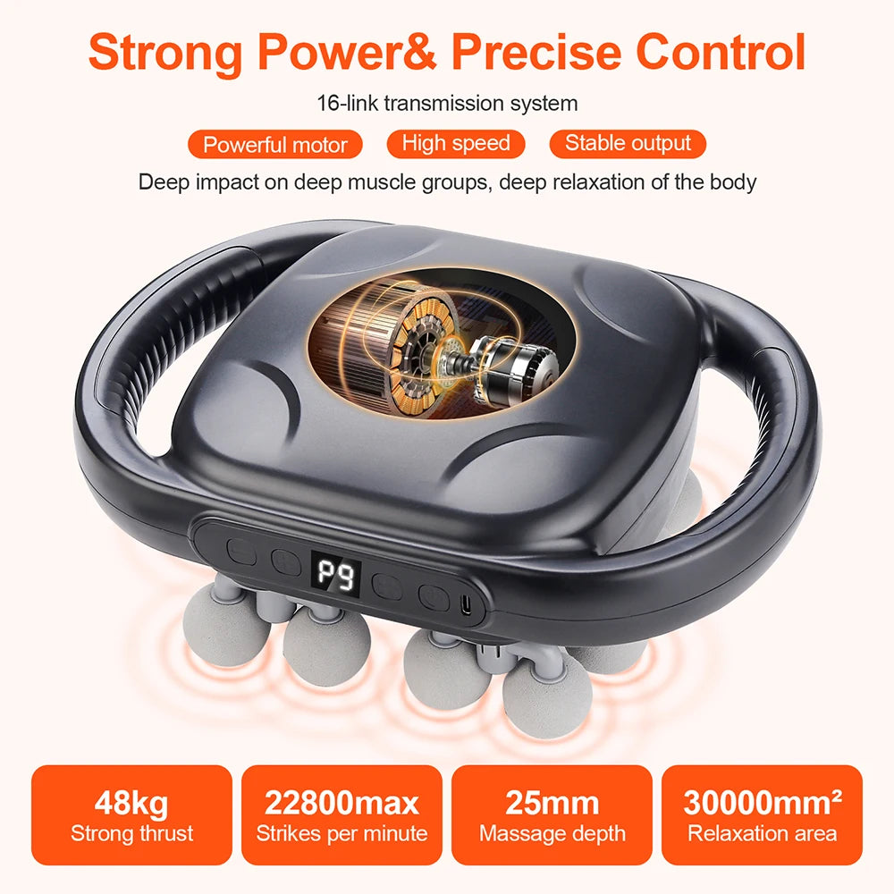 High-Frequency Gun Vibration Body Massage- 16 Head - Palm and Thread