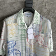 Sketch Pattern Silk Oversized T-Shirt - Palm and Thread