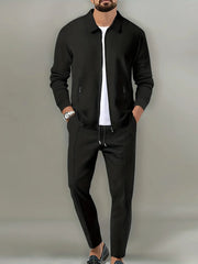 Slim Fit Jacket with Zipper Pocket Sportswear SET - Palm and Thread