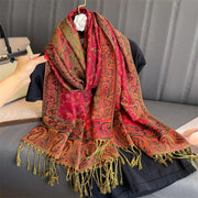 Tassel Design Paisley Jacquard Pashmina - Palm and Thread