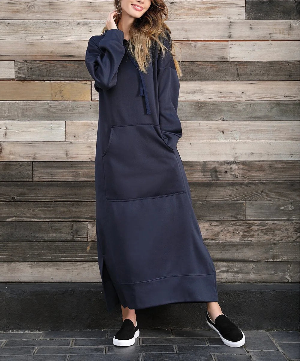 Hooded Big Pocket Abaya - Palm and Thread