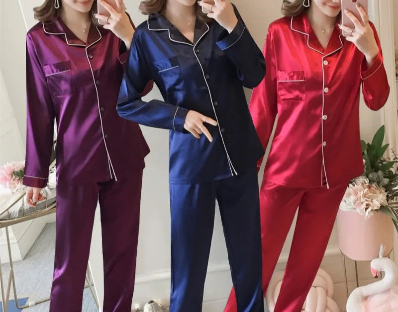 Silk Satin Loungewear Pajama - Palm and Thread