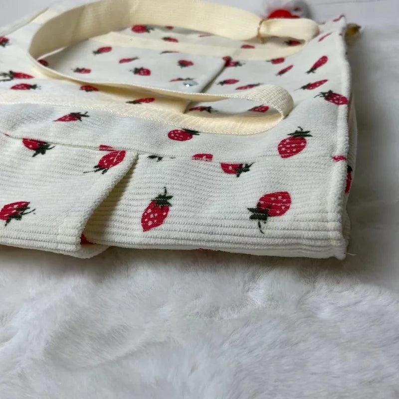 Beautiful Corduroy Strawberry Shoulder Bag - Palm and Thread