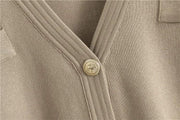 Office Slim Sweater Cardigan Skirt Matching Set - Palm and Thread
