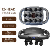12-Head Fascia Body Massage Gun - Palm and Thread