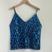 Sequin Bead Sling Slim Fit Straight Tank Top - Palm and Thread