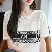 Round Neck Short Sleeved Knitted Sweater - Palm and Thread