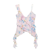 Print Ruffle Tulle Leopard Backless Top - Palm and Thread