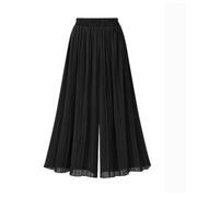 Ankle-Length Chiffon Pleated Culotte Pant - Palm and Thread
