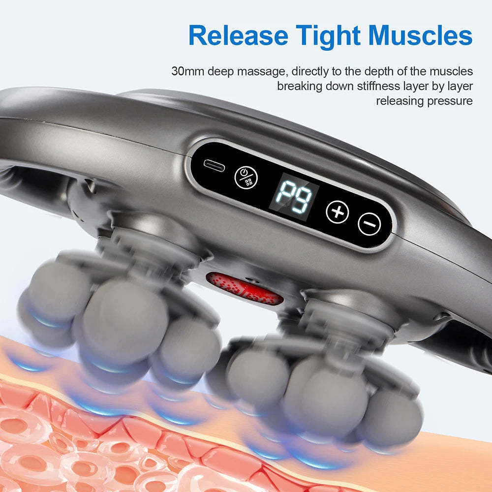 22-Head Fascia Gun High-Frequency Vibration Body Massage - Palm and Thread