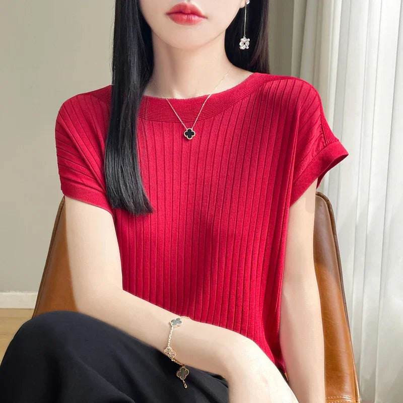 Ice Silk Knitted Sweater Shirt - Palm and Thread