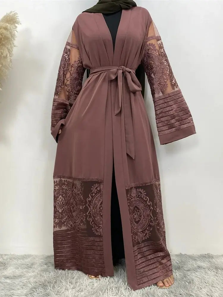 Luxury Gold Rhinestones Abaya Kaftan - Palm and Thread