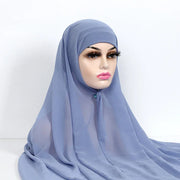 Chiffon Hijab With Underscarf Cap Bonnet Instant - Palm and Thread
