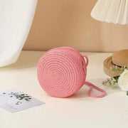 Minimalist Straw Bag Round Crossbody Purse - Palm and Thread