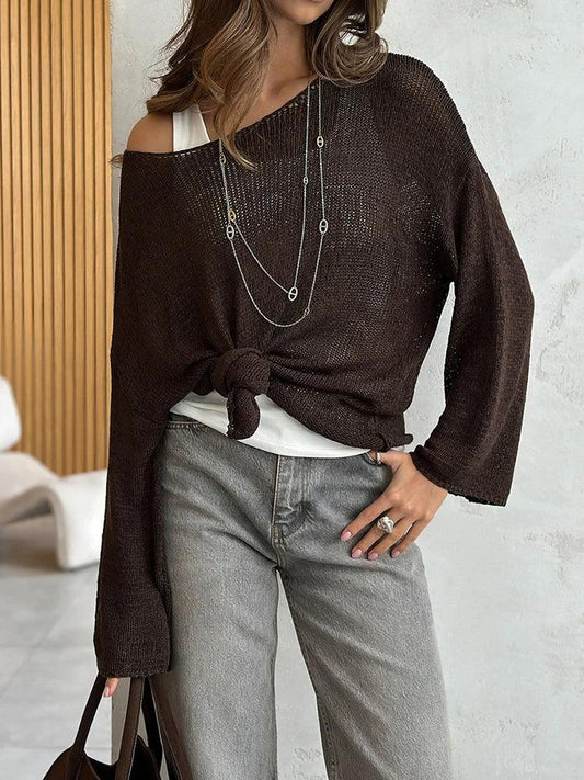 New Knit Hollow Sweater Top - Palm and Thread