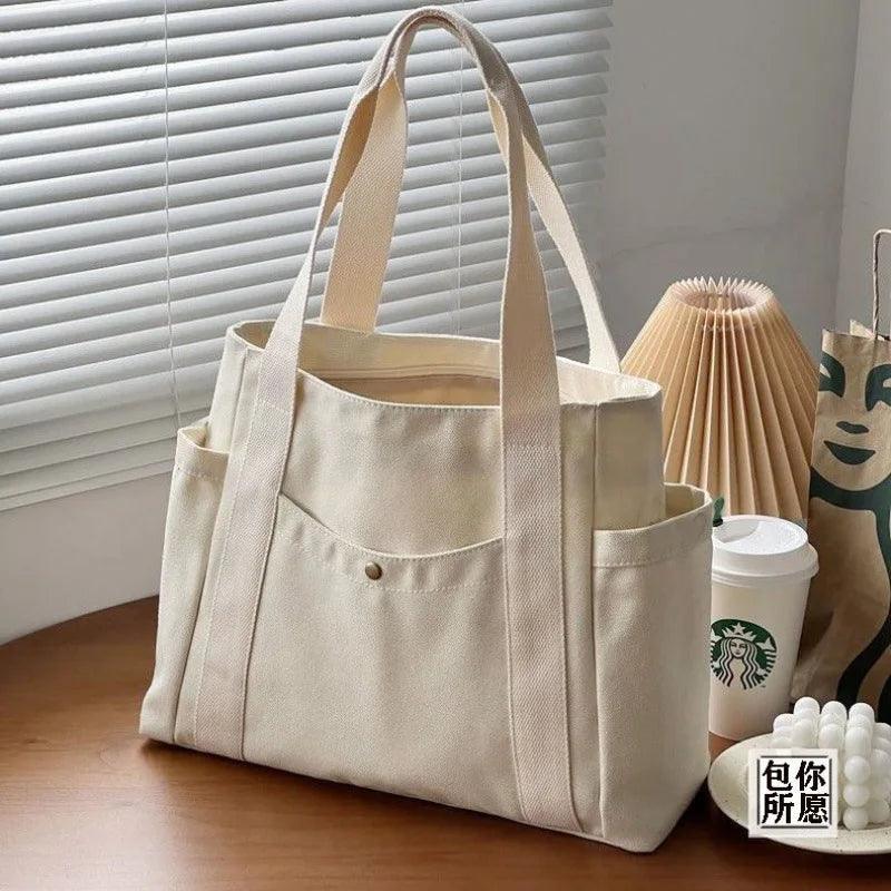 Large Capacity Canvas Tote Shoulder Bag - Palm and Thread