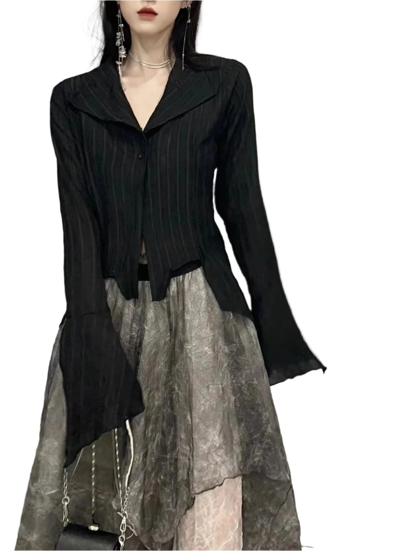 Yamamoto Style Dark Aesthetic Blouse - Palm and Thread