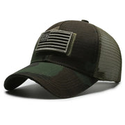Backed Baseball Cap with American Flag Patch - Palm and Thread