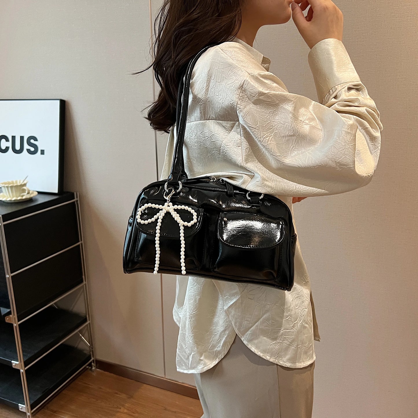 Trendy Bow Underarm Pillow Bag